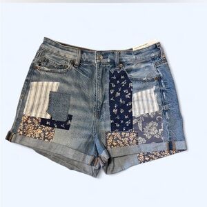 NWT American Eagle Patchwork Mom Shorts
